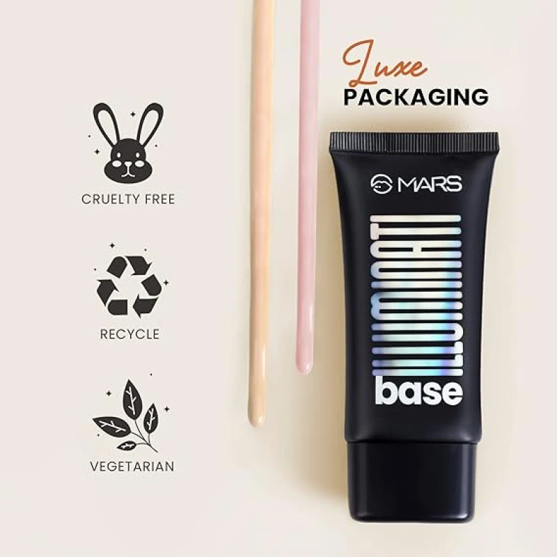 MARS Illuminati Base Dewy Primer with Highlighter | Glowy Dewy Primer for Face Makeup | Natural Finish (45ml) (PINK) - Thumbnail 3